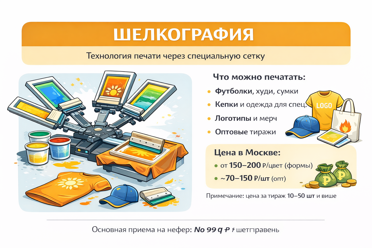 Инфографика про шелкографию
